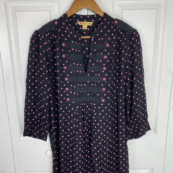 April Cornell S Polka Dot Shift Dress Prairie Cottagecore Tea Boho Midi V-Neck - Picture 6 of 6